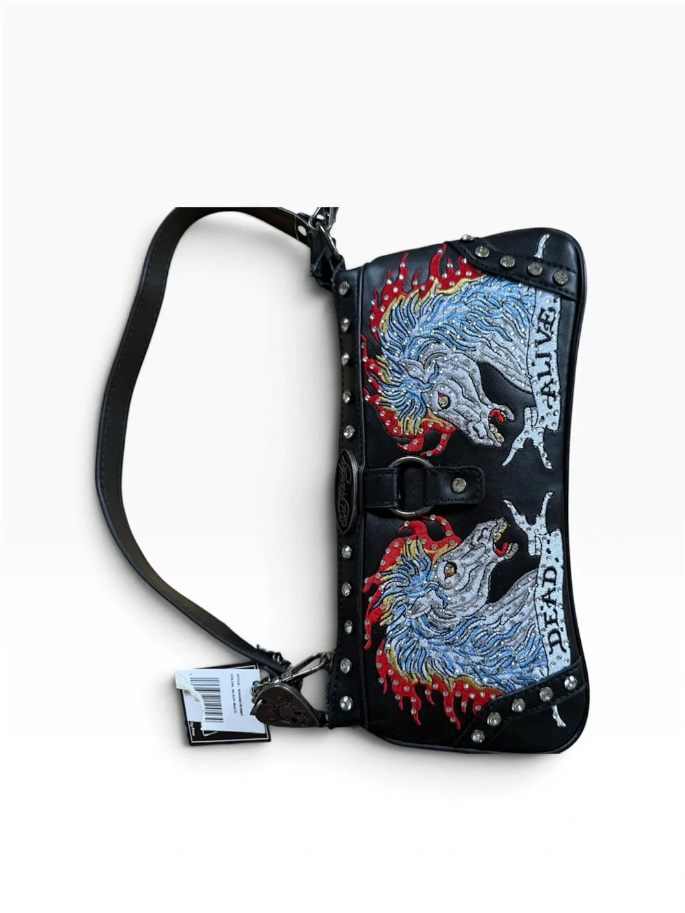 Ed Hardy- NWT! “Live Fast Die Hard” Embroidered Eagle Shoulder Bag